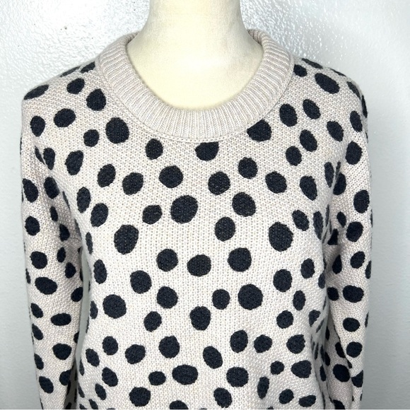 MADEWELL Leopard Dot Wool Blend Pullover Sweater Flare Sleeve Size XS NWT - Picture 7 of 14